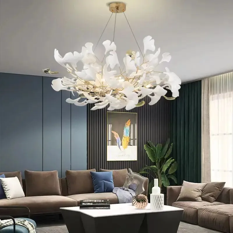 Ginkgo Leaf Art Hanging LED Chandelier