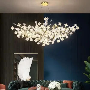 Ginkgo Leaf Art Hanging LED Chandelier