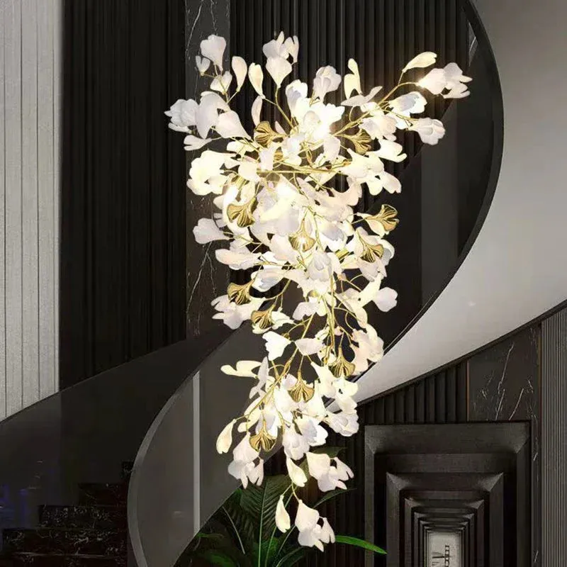 Ginkgo Leaf Art Hanging LED Chandelier