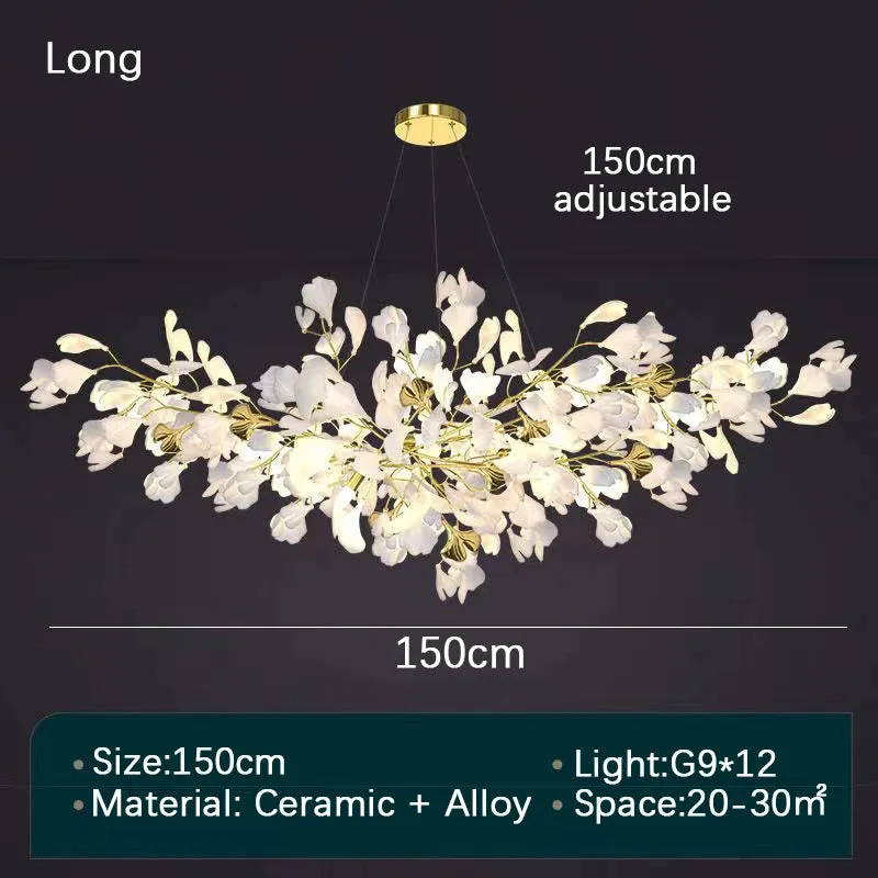 Ginkgo Leaf Art Hanging LED Chandelier
