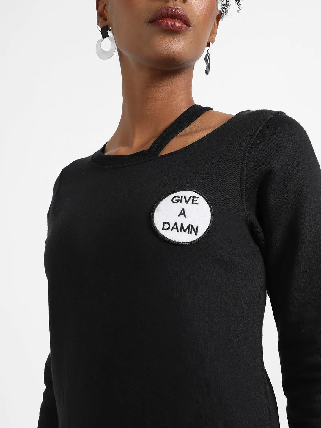 Give A Damn Hoodie With Cut-Out Detail