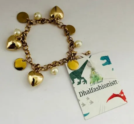 Gold Multi Charm Bracelet  |  Fashionable Party