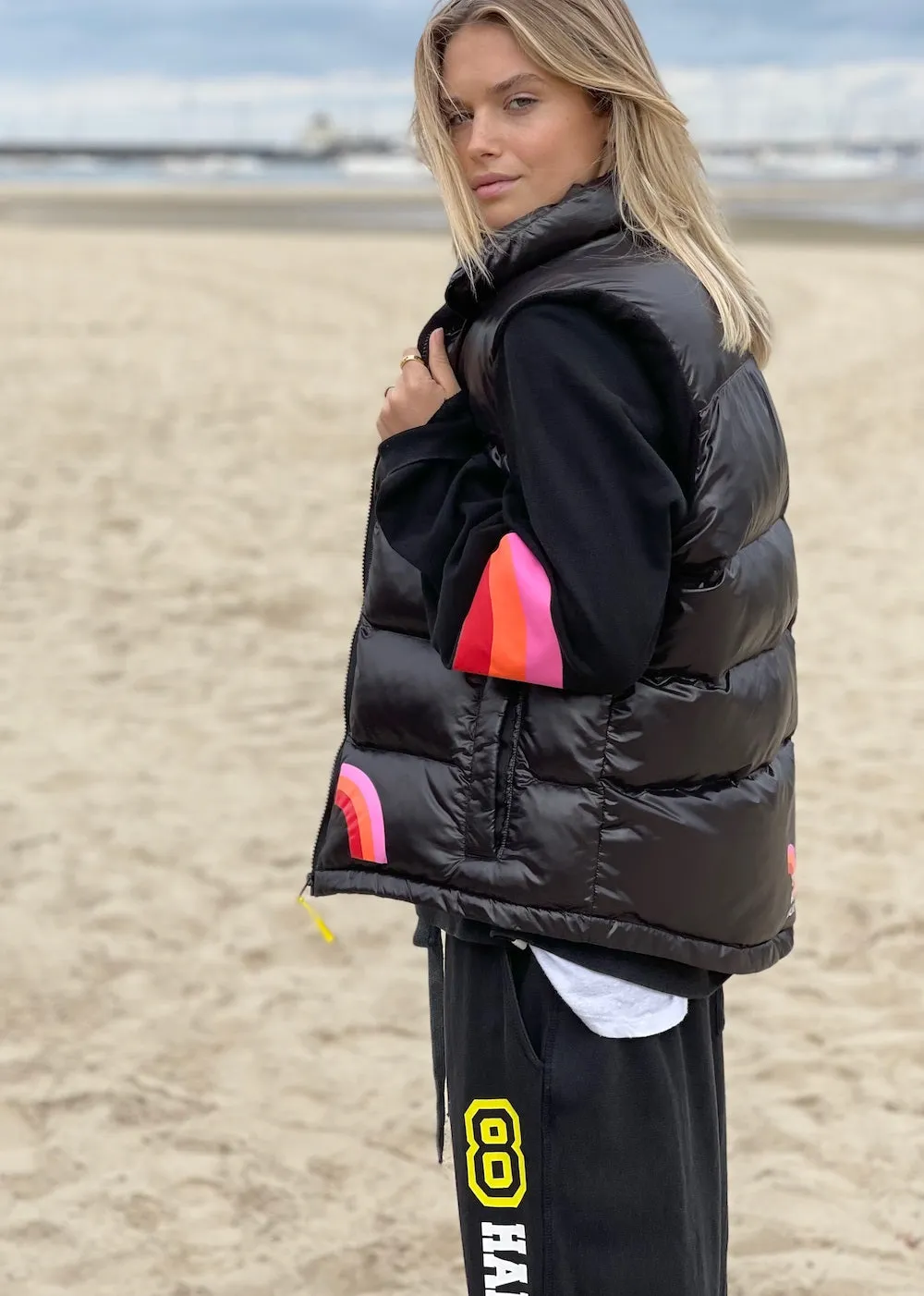 HAMMILL & CO Womens Puffer Vest Black