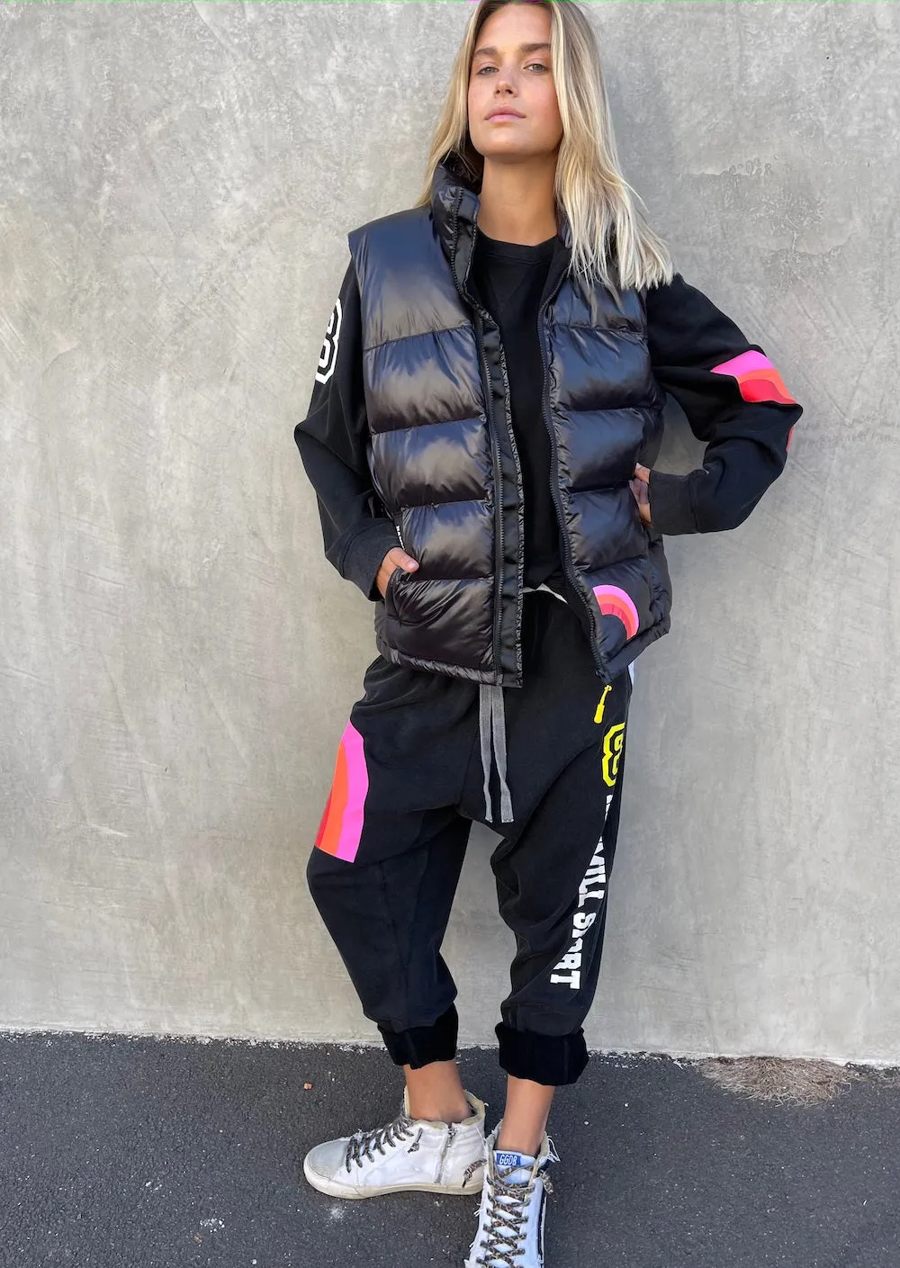 HAMMILL & CO Womens Puffer Vest Black