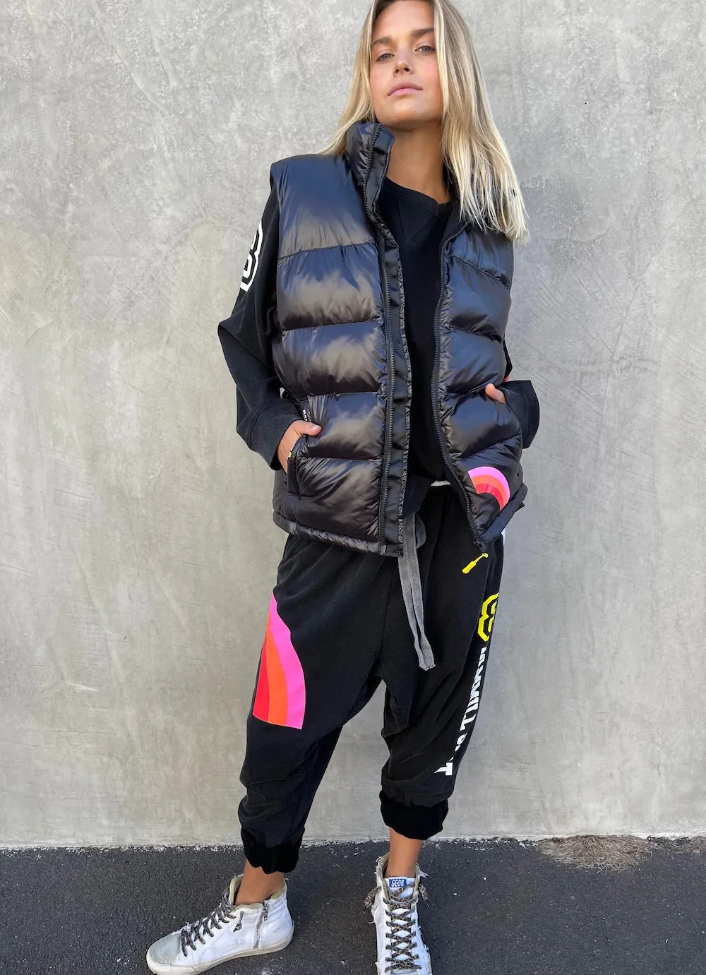 HAMMILL & CO Womens Puffer Vest Black