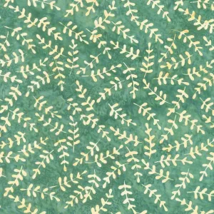 Holiday At Home Batiks - Small Leaf Green Pineneedle Yardage