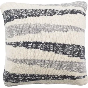 Iman Knit Pillow Dark Gray/Light Gray/Natural