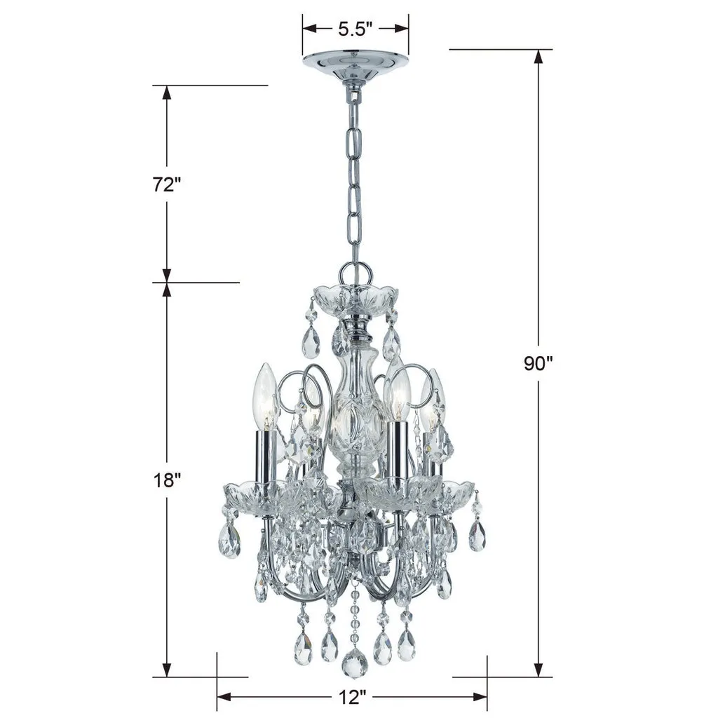 Imperial 4 Light Spectra Crystal Polished Chrome Mini Chandelier