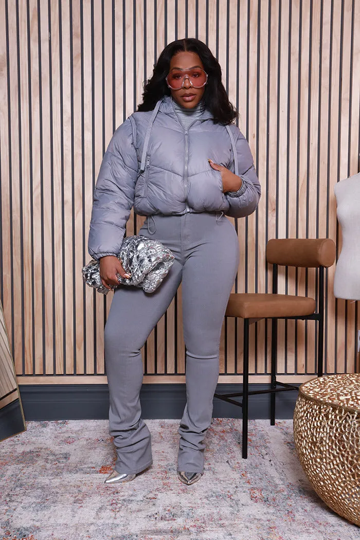 Impulse Control Convertible Puffer Coat - Grey