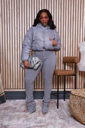 Impulse Control Convertible Puffer Coat - Grey