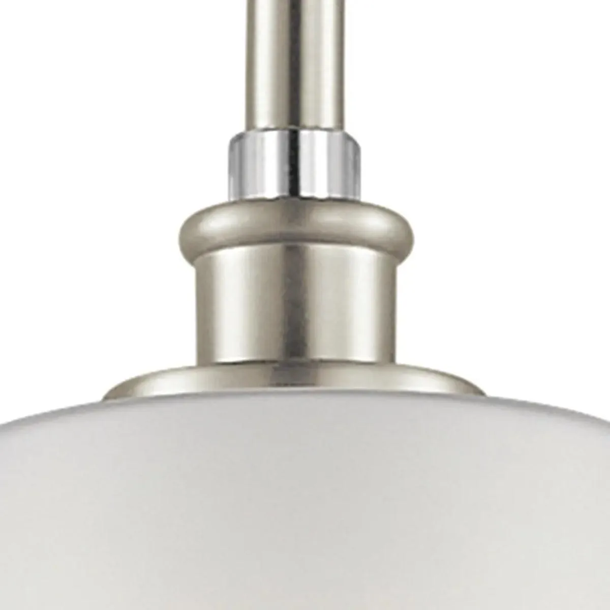 Joelson 19" 1-Light Mini Pendant Light with Satin etched cased opal glass, Brushed nickel Finish
