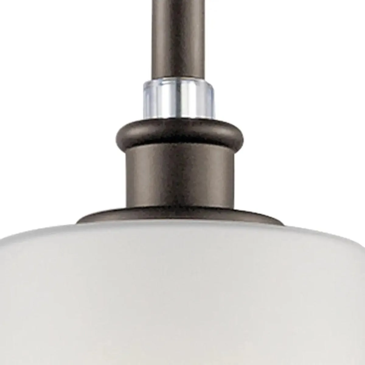 Joelson 19" 1-Light Mini Pendant Light with Satin etched cased opal glass, Olde bronze Finish