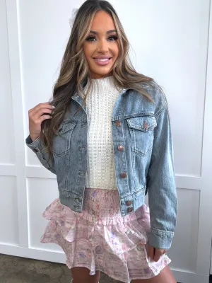 June Risen Cropped Denim Jacket