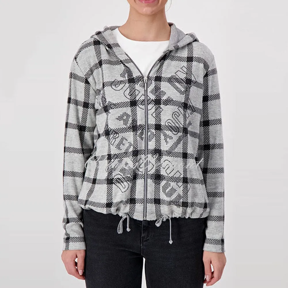 Just White Zipped Hoodie Jacket – Style J1061