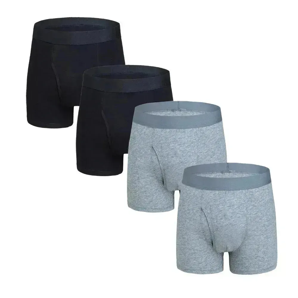 Large Size Men's Cotton Boxer Briefs with pouch Underwear