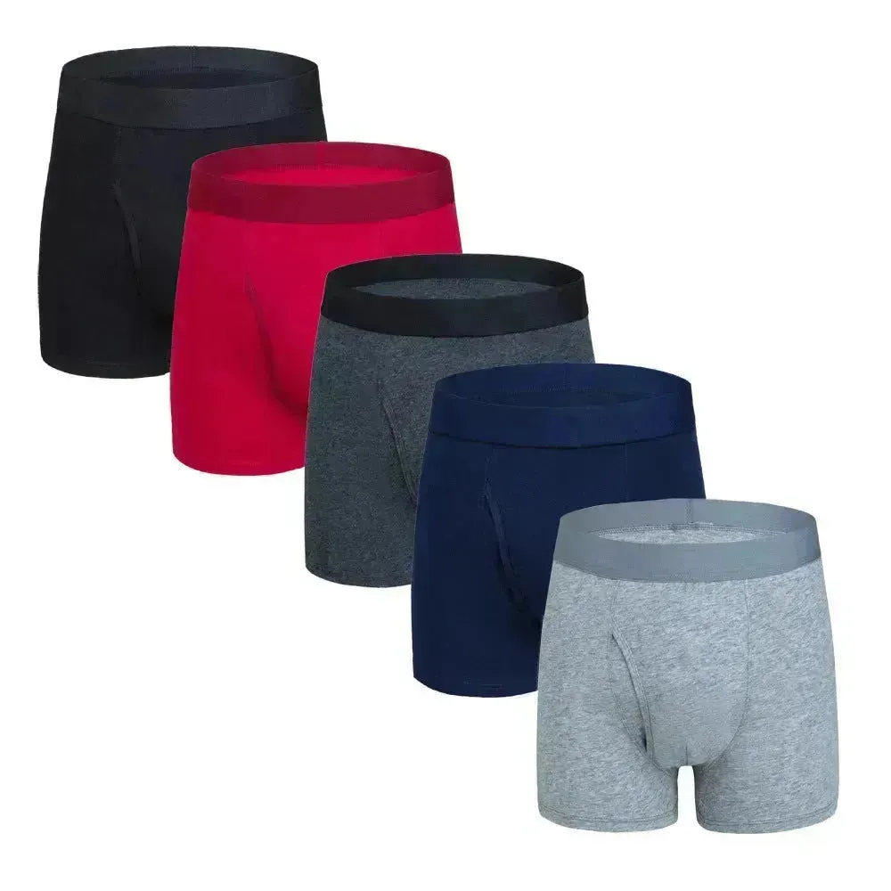 Large Size Men's Cotton Boxer Briefs with pouch Underwear