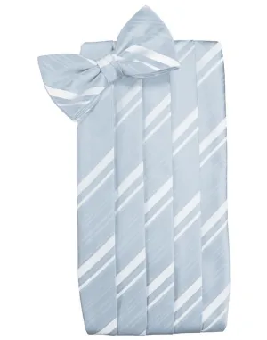 Light Blue Kids Striped Satin Cummerbund