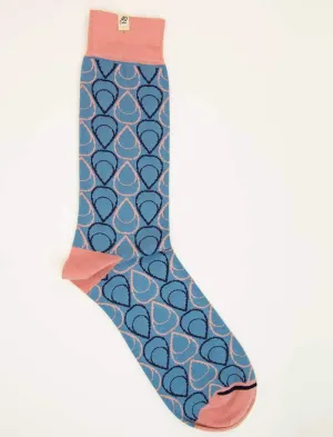 Light Blue Multi Drops Organic Cotton Socks