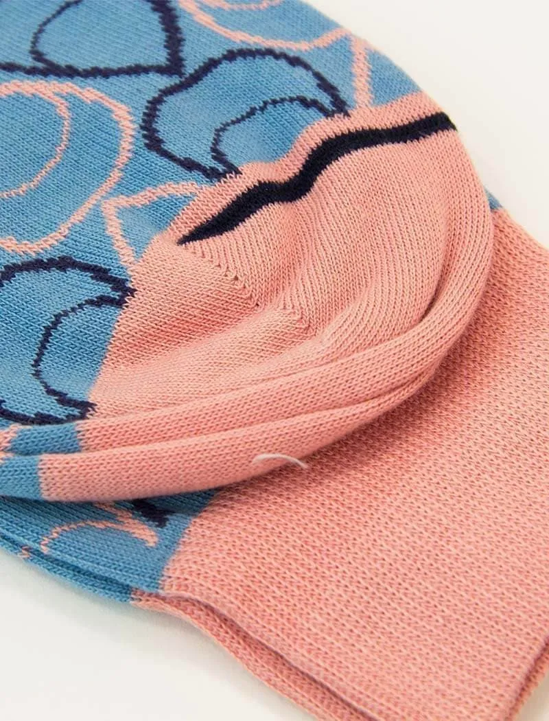 Light Blue Multi Drops Organic Cotton Socks