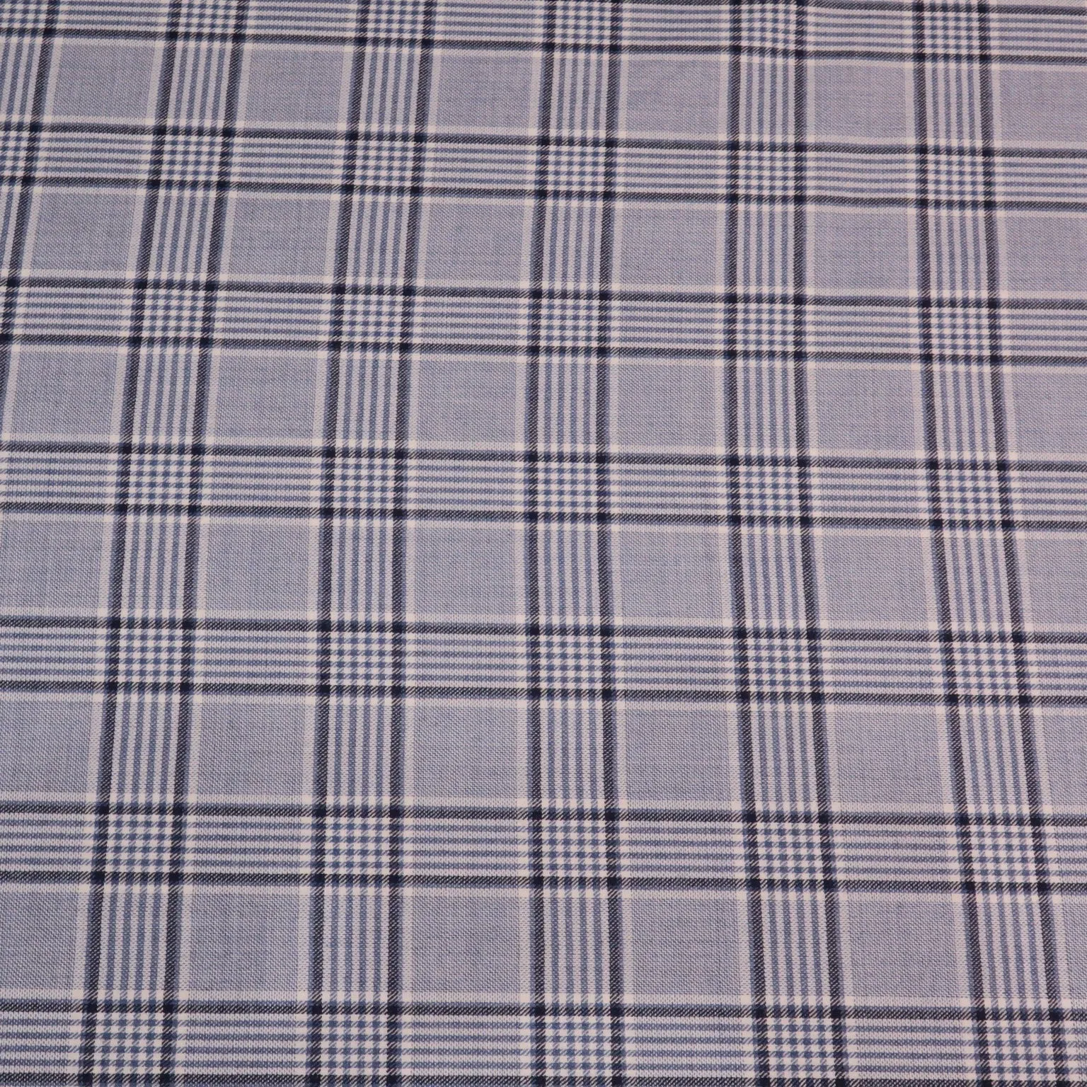 Light Blue Tartan Wool and Silk Dorsilk Jacketing Dormeuil Fabric
