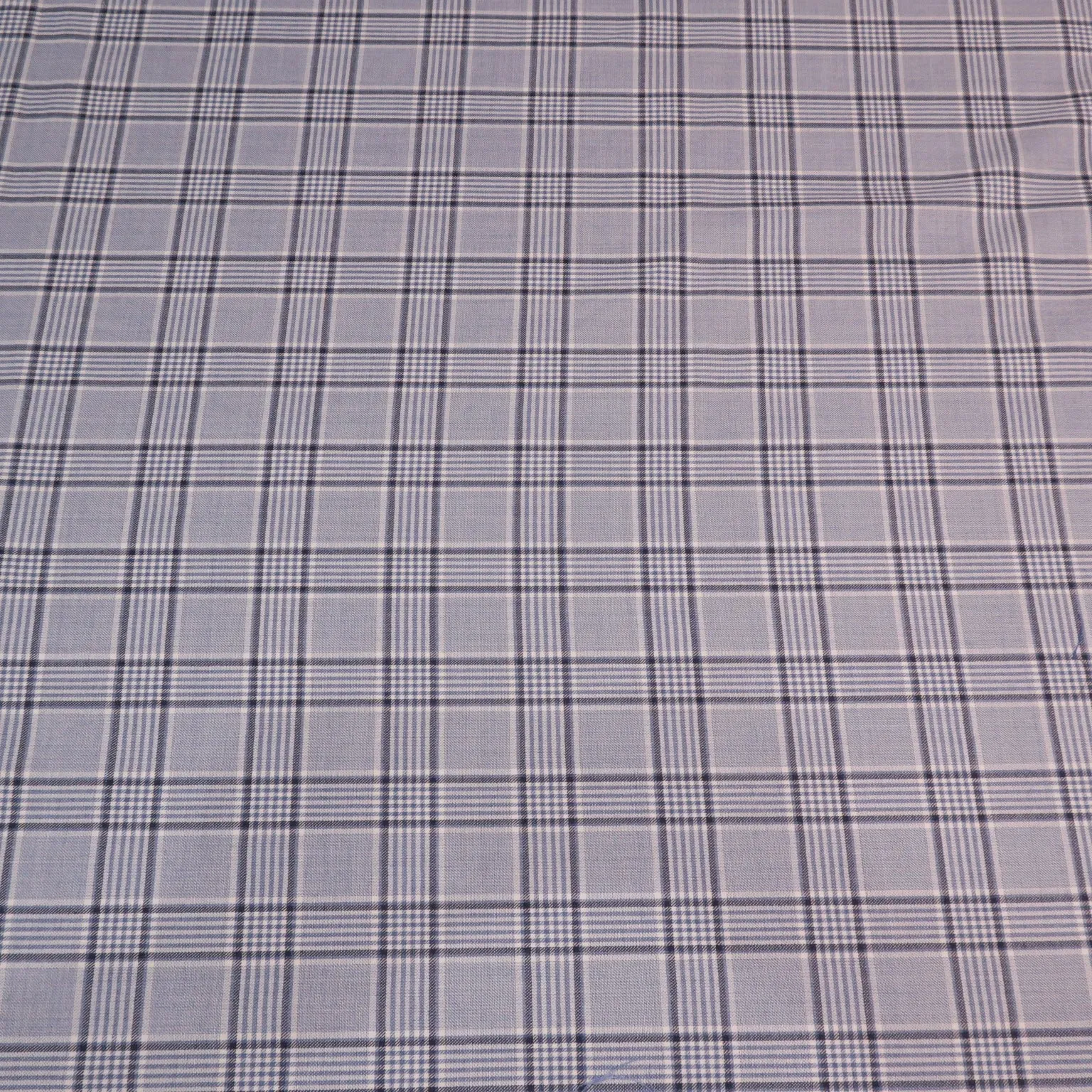 Light Blue Tartan Wool and Silk Dorsilk Jacketing Dormeuil Fabric