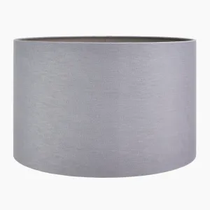 Lino 50cm Grey Self Lined Linen Drum Shade