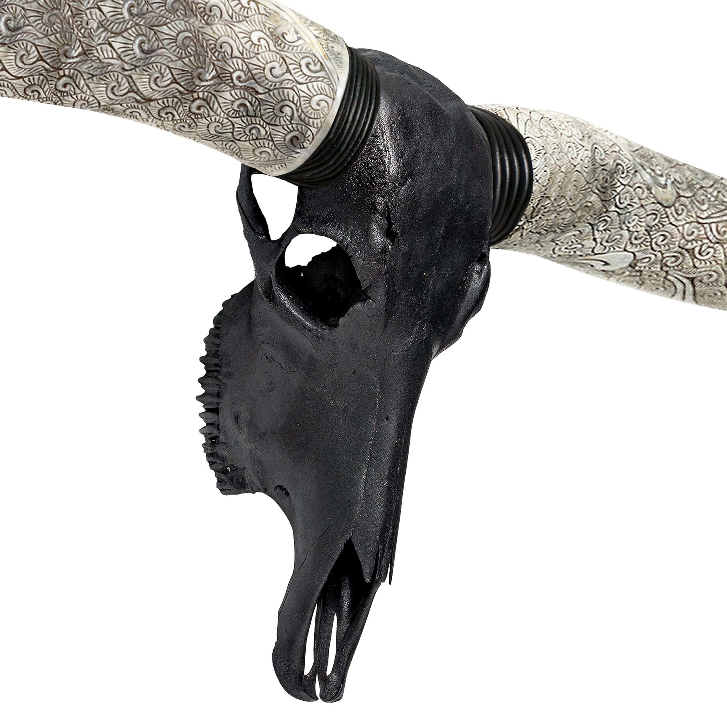 Longhorn Skull // XL Horns - Matte Black Storm