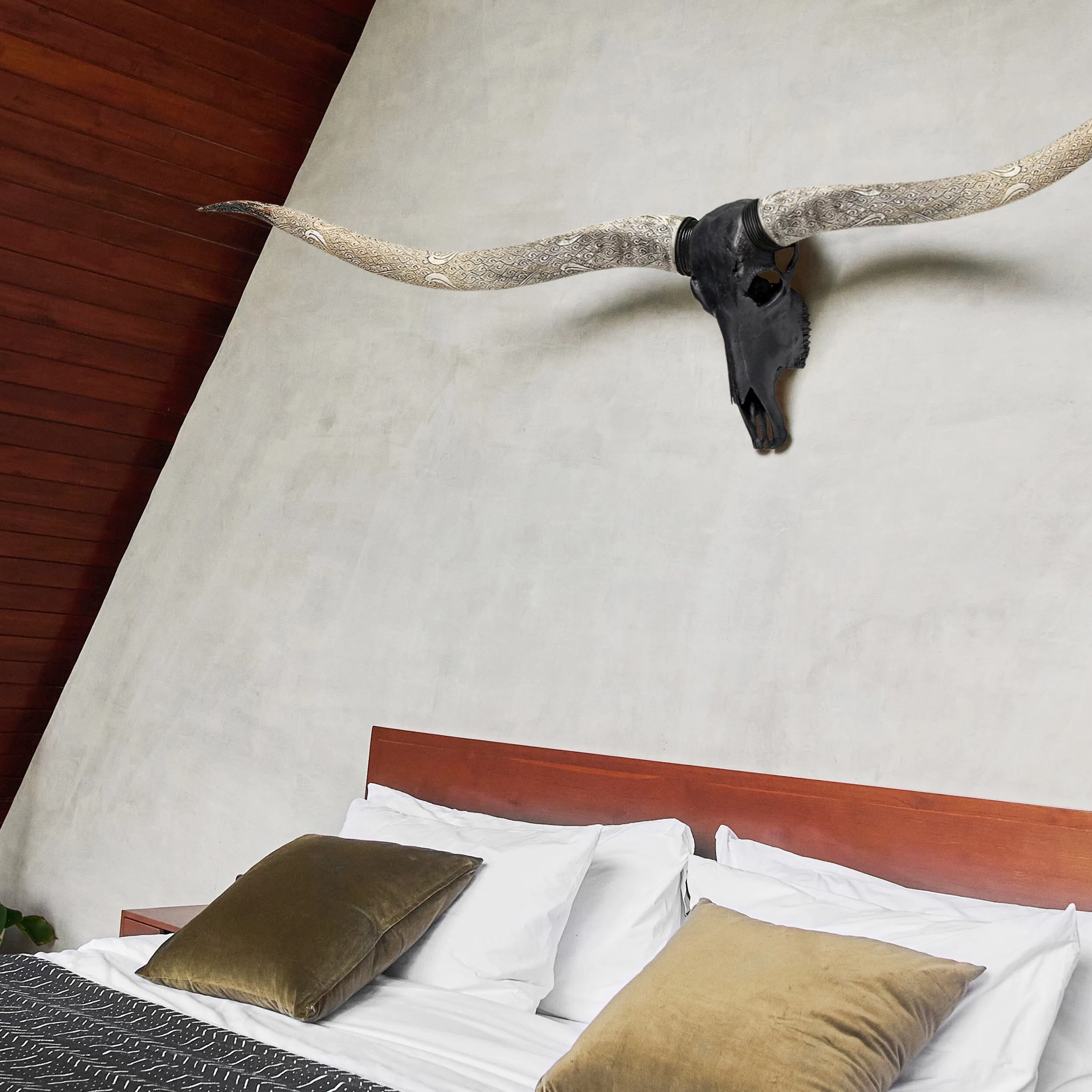 Longhorn Skull // XL Horns - Matte Black Storm