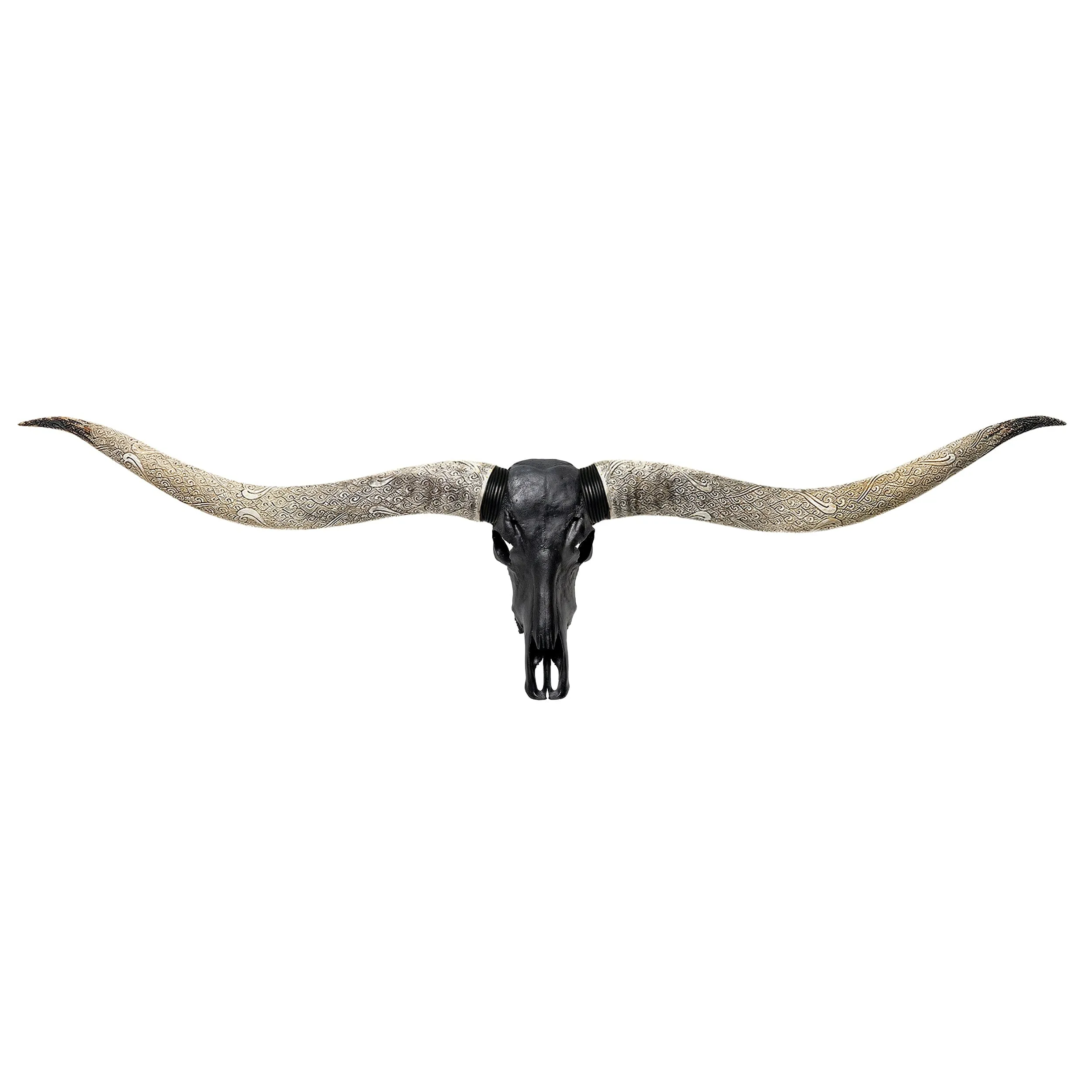 Longhorn Skull // XL Horns - Matte Black Storm