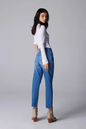 Medium Blue High Rise Women Jeans