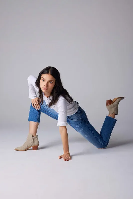 Medium Blue High Rise Women Jeans