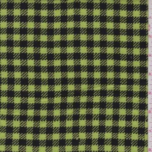 Neon Green/Black Plaid Jacketing Fabric
