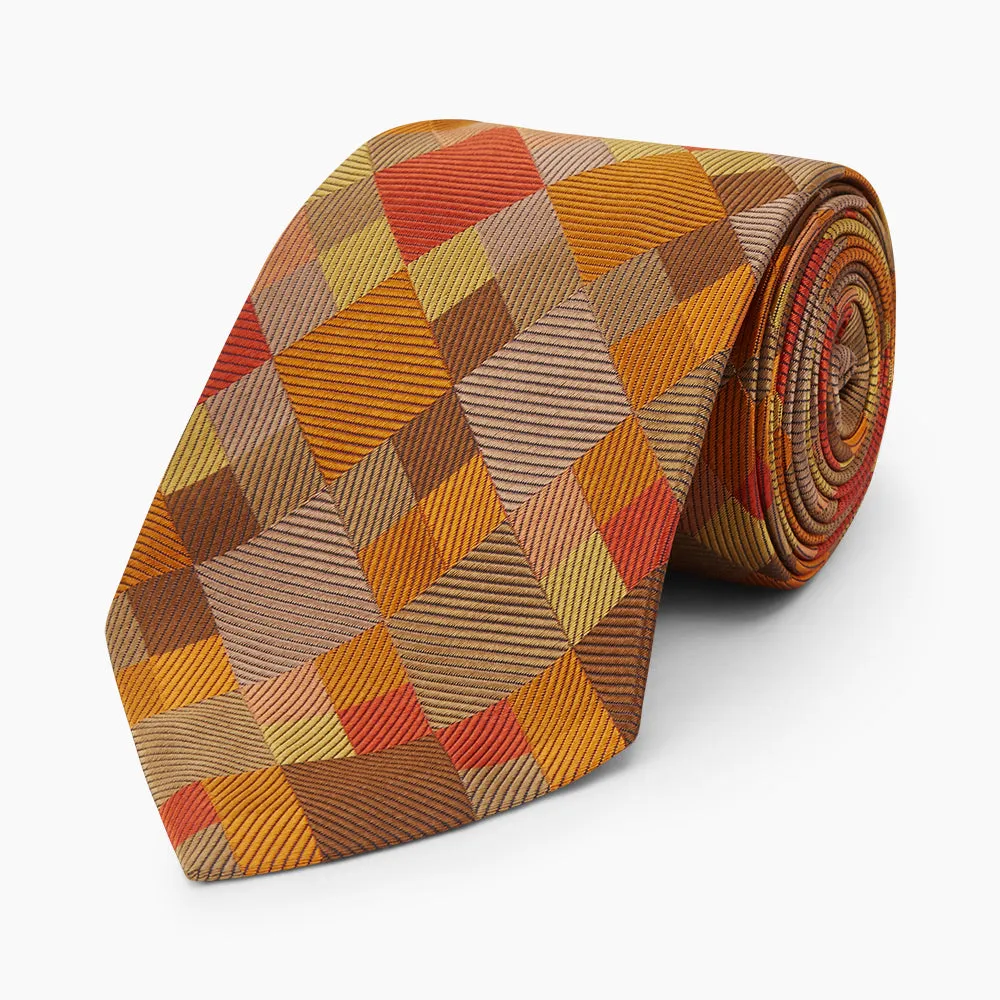Orange Multi Pixel Silk Tie