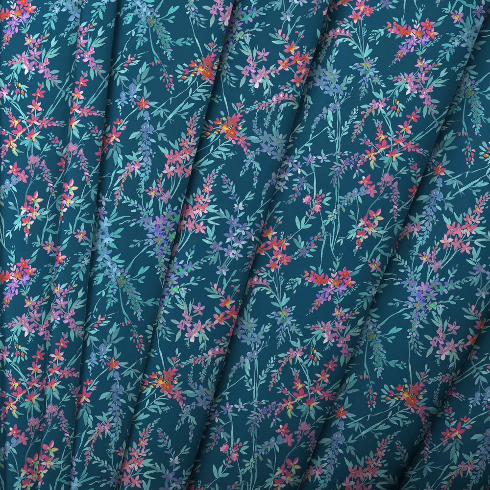 Orivietta Printed Crafting Cotton Apparel Fabric (By The Metre) Navy