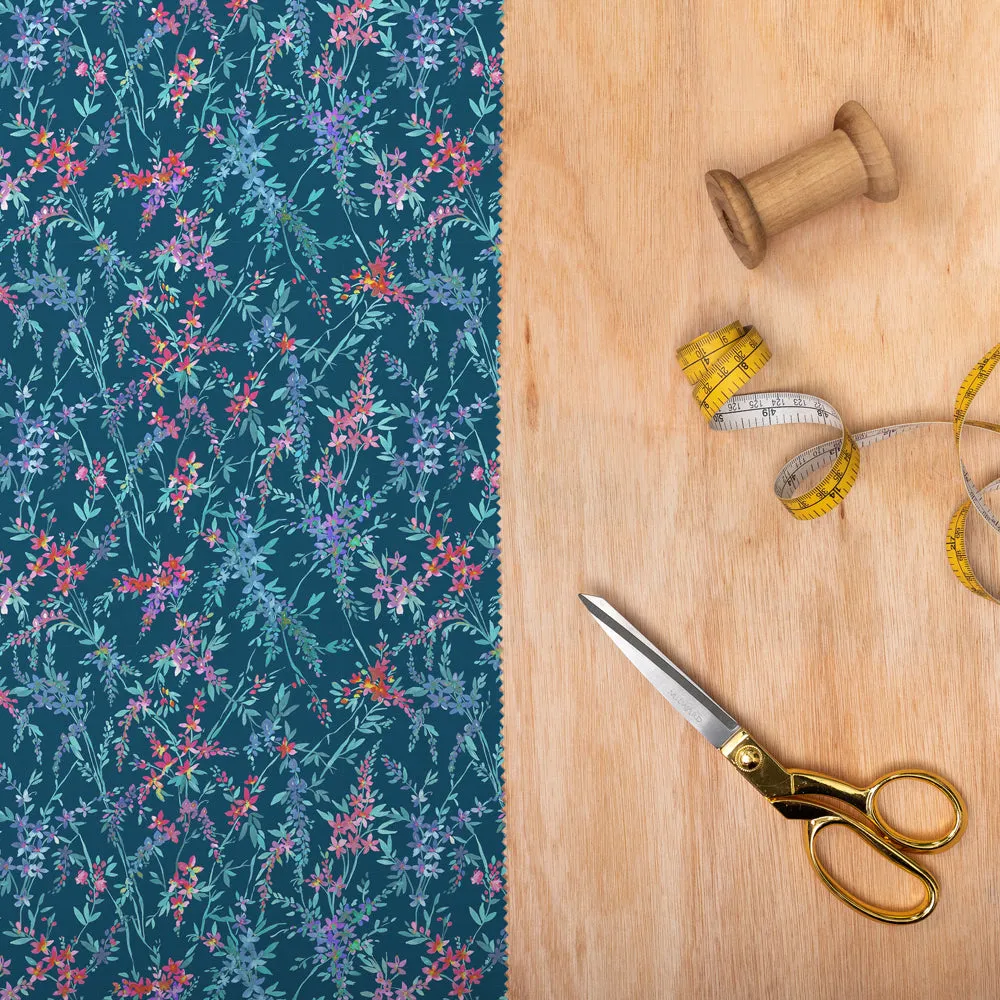Orivietta Printed Crafting Cotton Apparel Fabric (By The Metre) Navy