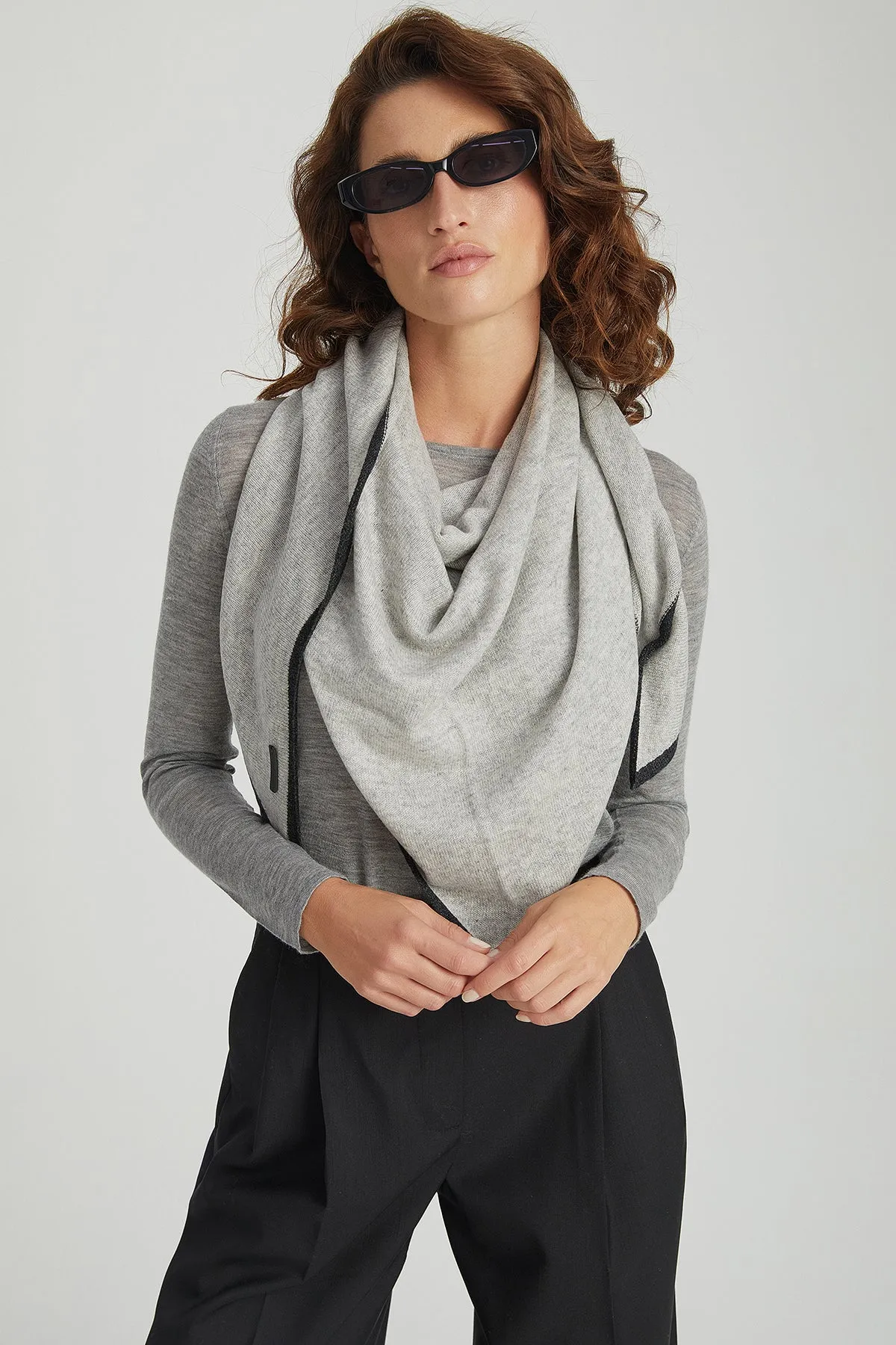 Pale Grey Ultralight Pure Cashmere Crew Neck Sweater