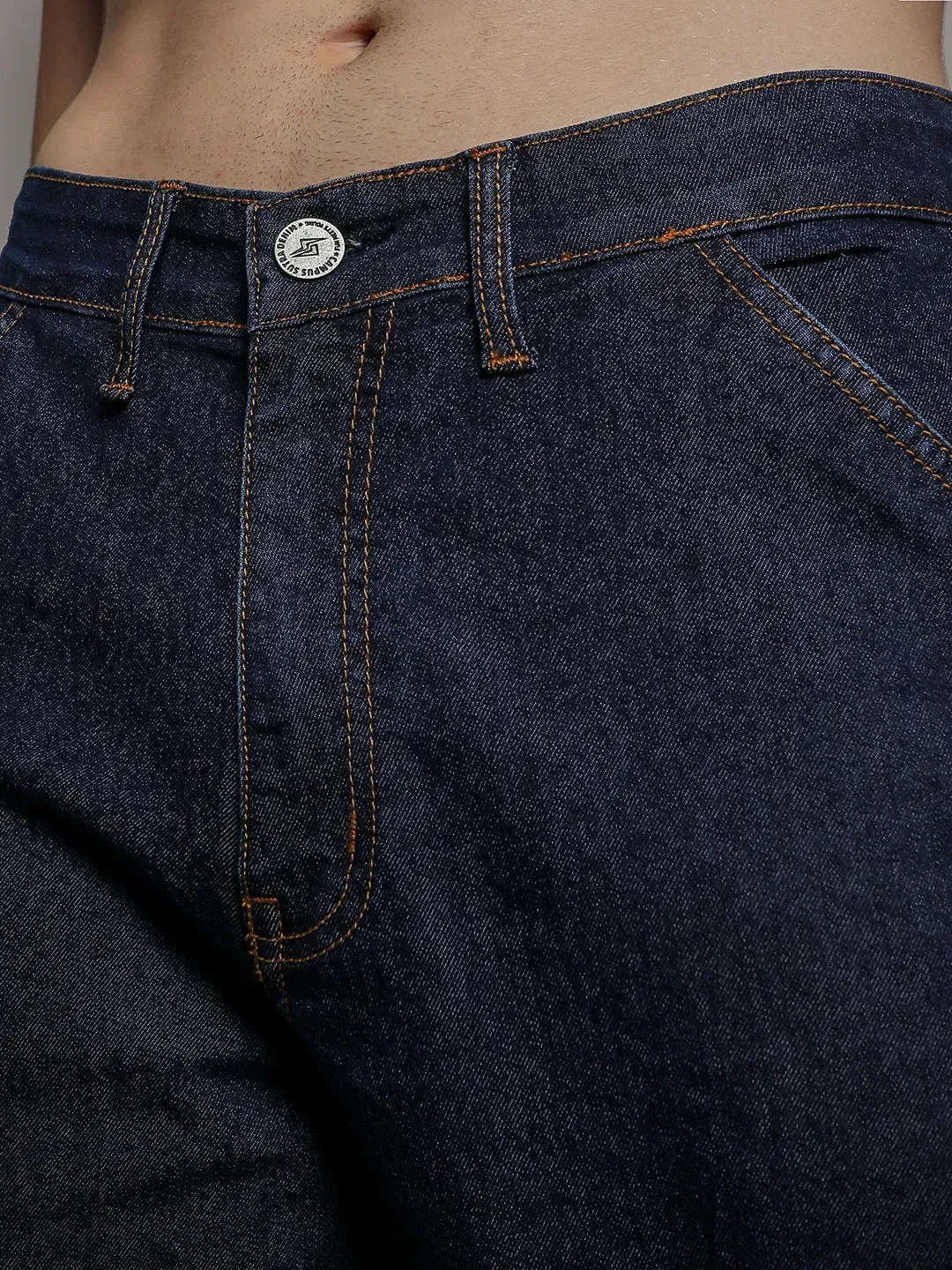 Paneled Patch Pocket Denim Jeans