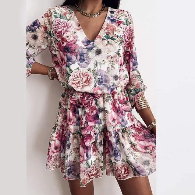 Pastel Flowers Boho Dress