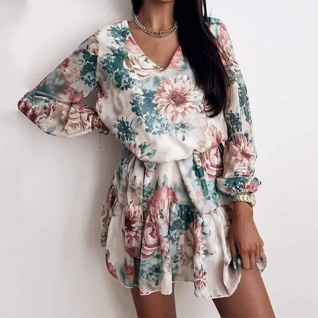 Pastel Flowers Boho Dress