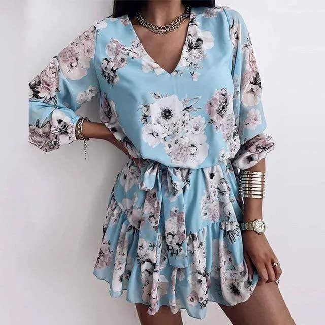 Pastel Flowers Boho Dress