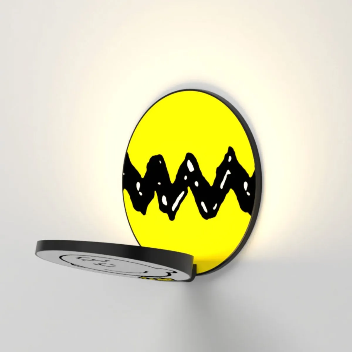 Peanuts Gravy 5 in. LED Warm White Wall Light Matte Black Plug-in Charlie Brown Gravy