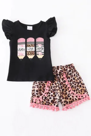 Pencil Leopard Short Set
