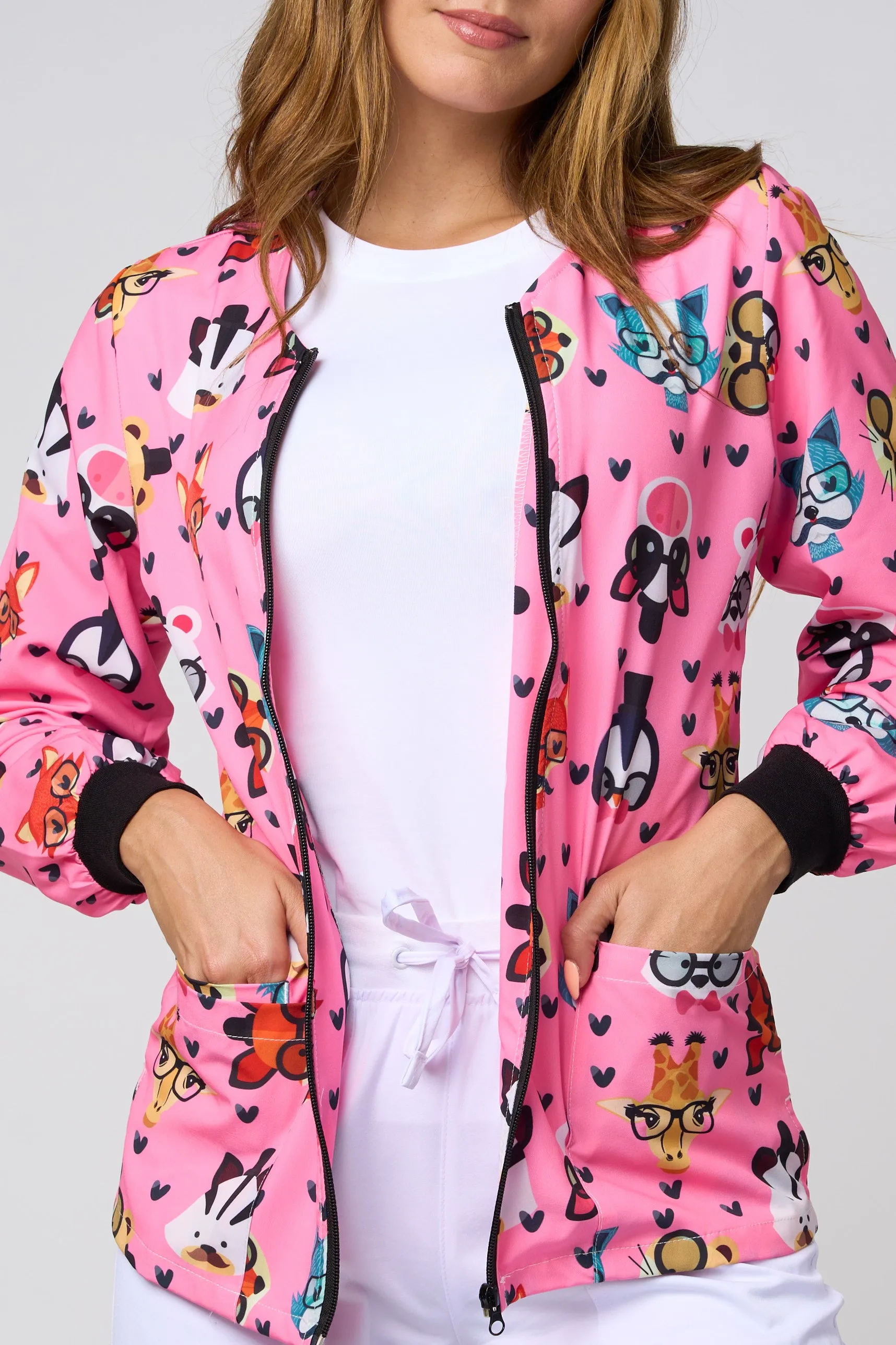 PINK ANIMAL  PRINTED JACKETS
