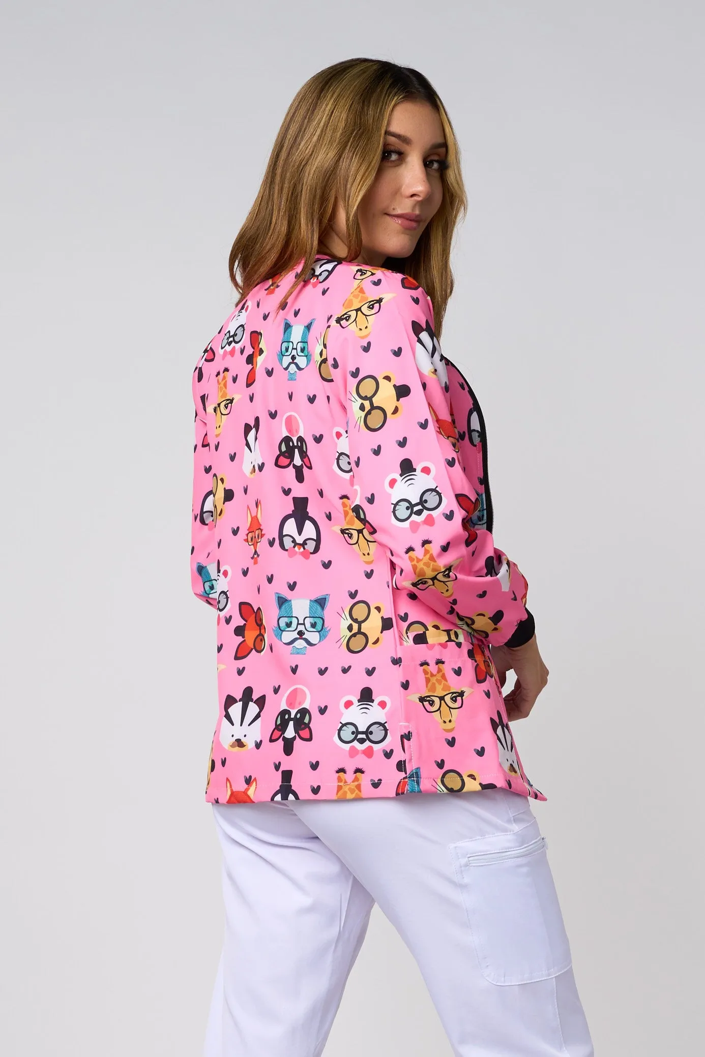PINK ANIMAL  PRINTED JACKETS