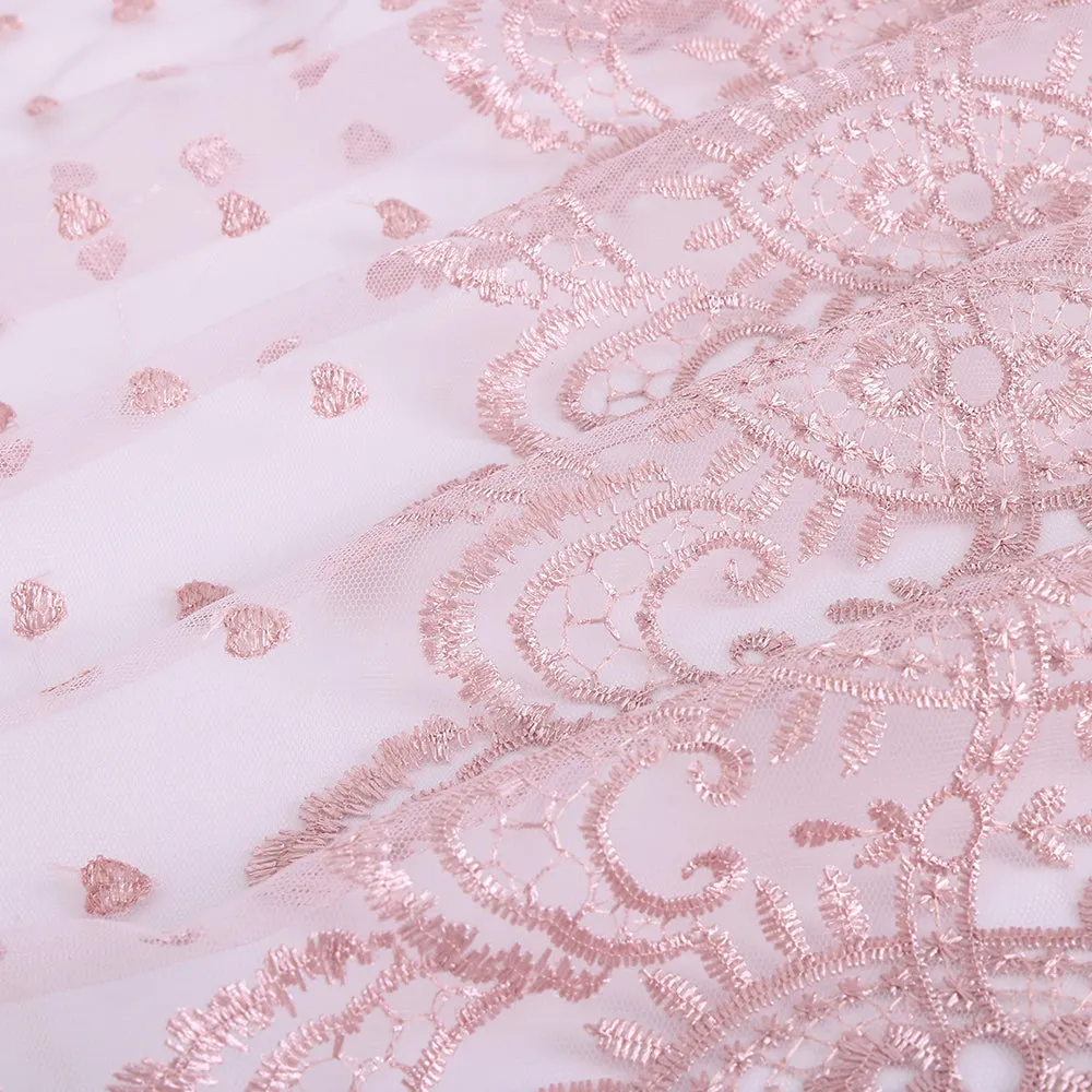 Polyester Embroidery Lace Fabric