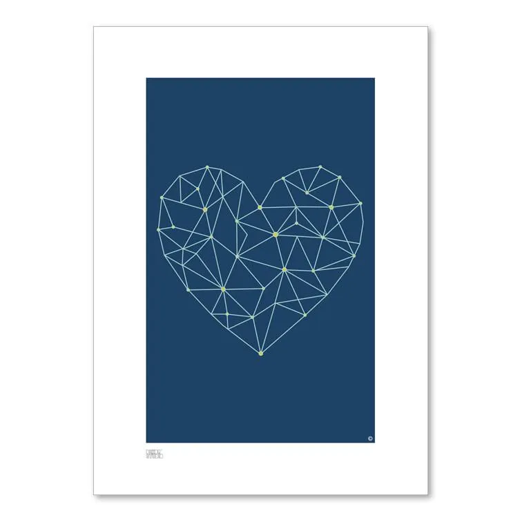 Print (A4) - Heart Strings Blue