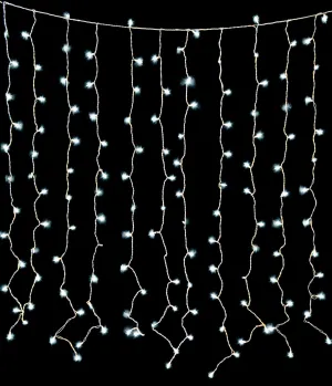 Pure White LED Curtain Lights 150 Lights