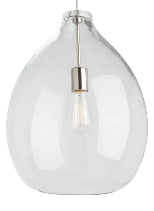 Quinton 16 in. Bulb Pendant Light Clear Satin Nickel Finish
