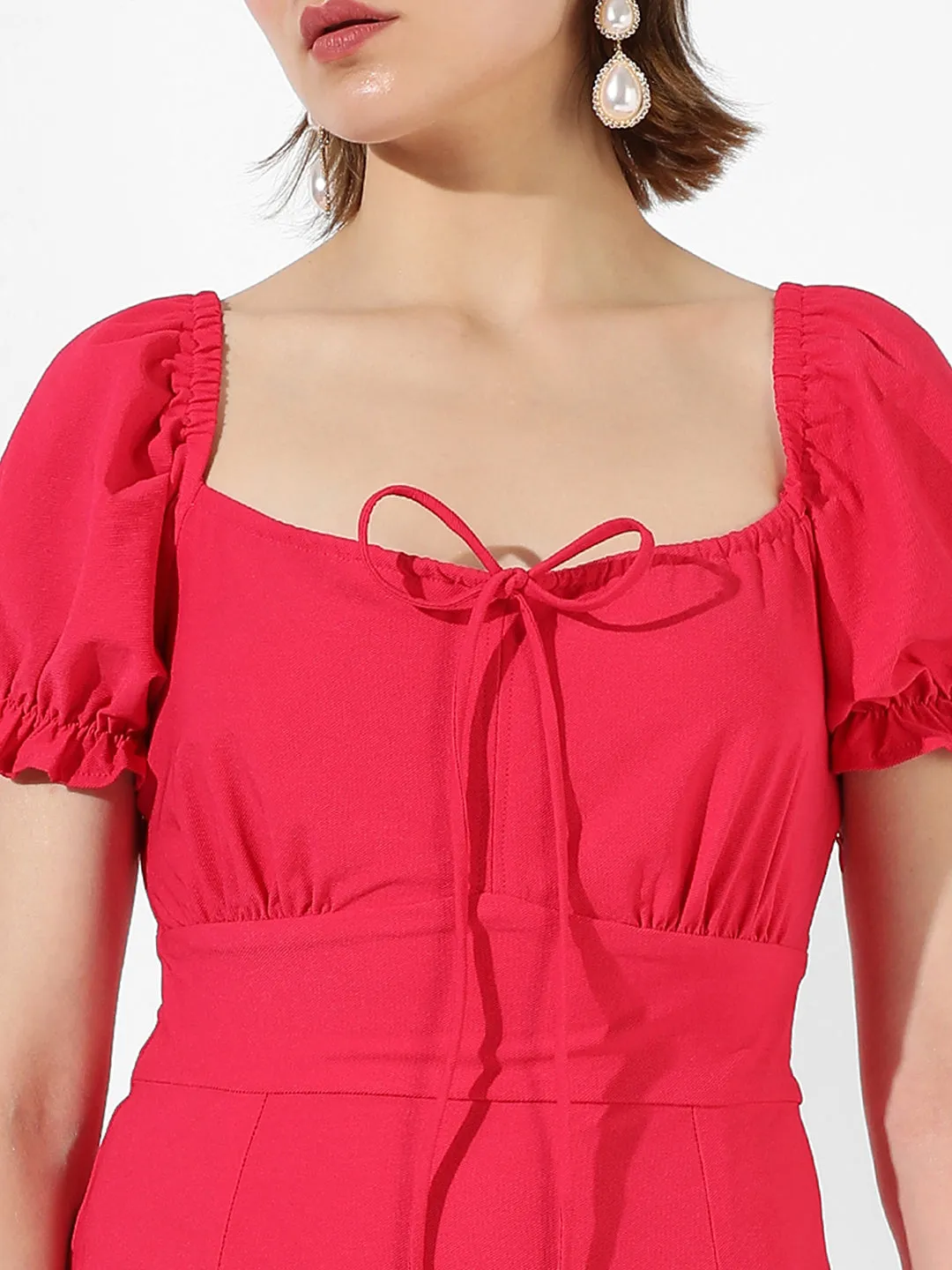 Red Solid Dress