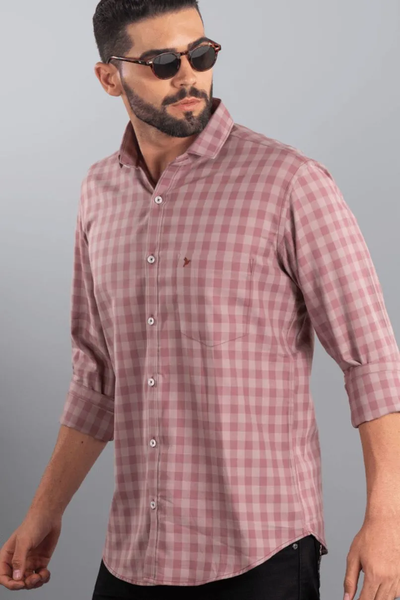 Salmon Pink Checks - Full-Stain Proof